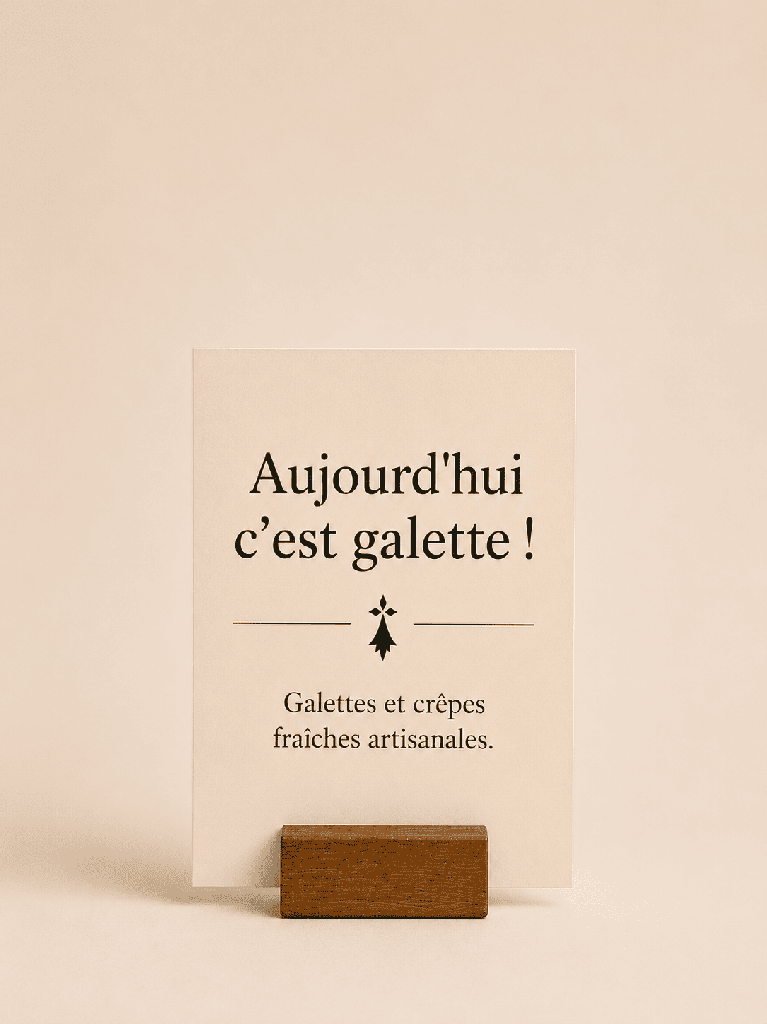 PLV : carte postale + support bois